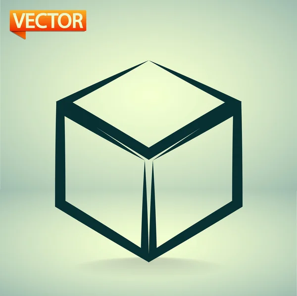 3D-kubus logo ontwerp pictogram — Stockvector