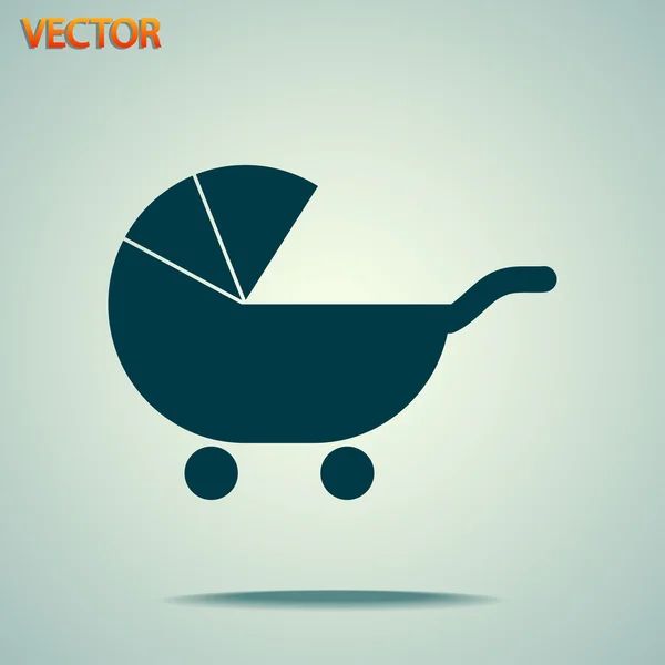 Bébé Carriage Silhouette icône — Image vectorielle