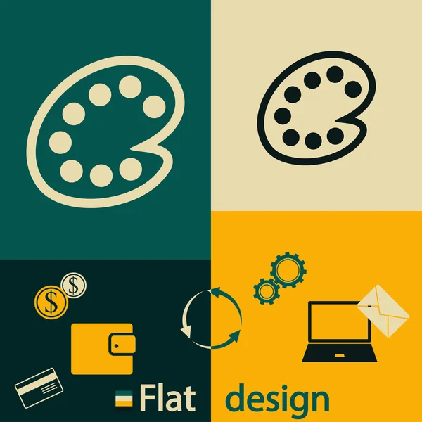 Kleurenpalet pictogram — Stockvector