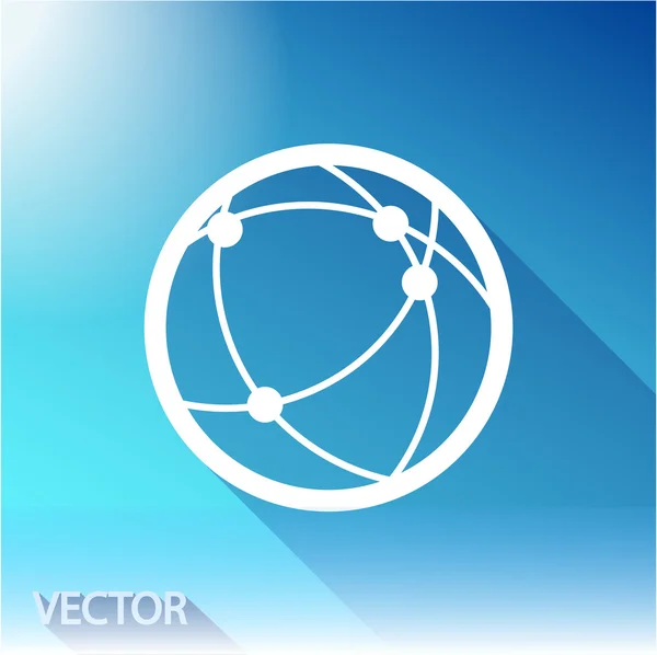 Icono de tecnología global o red social — Vector de stock