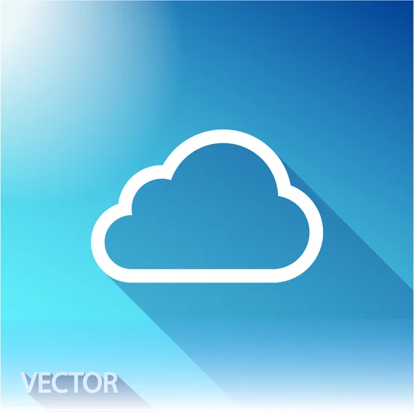 Cloud ikonen platt designerstil — Stock vektor