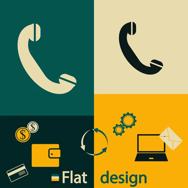 Telefon, ploché ikony — Stockový vektor