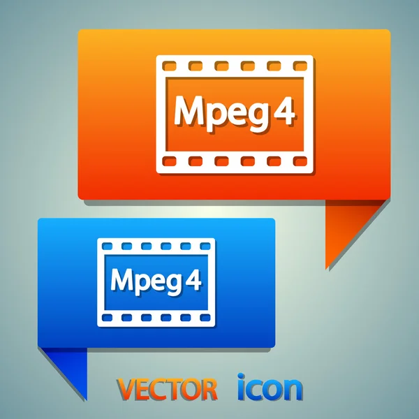 MPEG 4 icono de vídeo — Archivo Imágenes Vectoriales