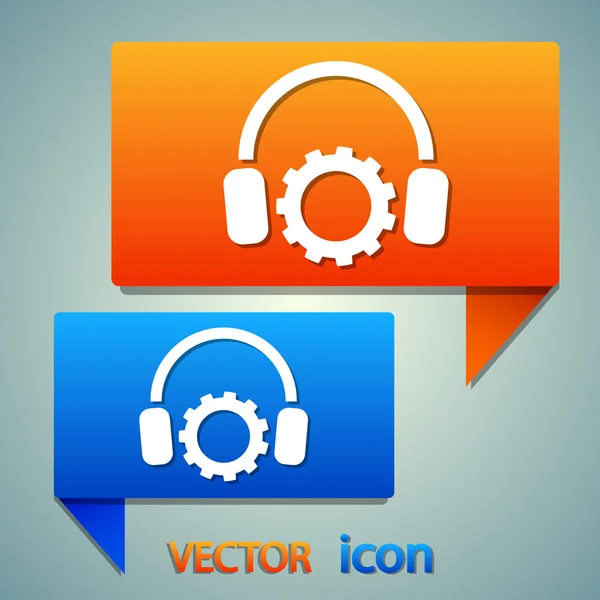 Ilustración icono auriculares — Vector de stock