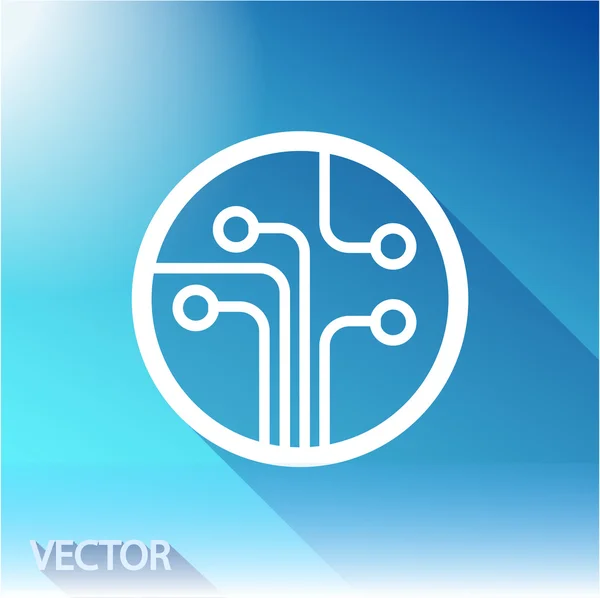 Placa de circuito, icono de la tecnología — Vector de stock