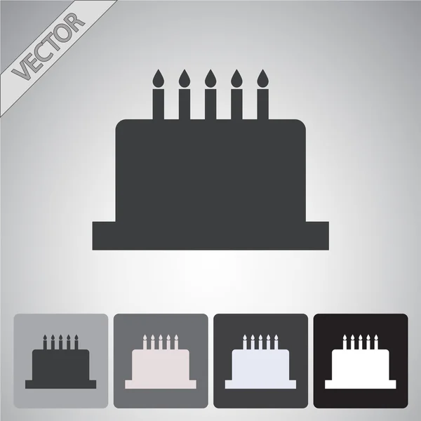 Ensemble icône gâteau d'anniversaire — Image vectorielle