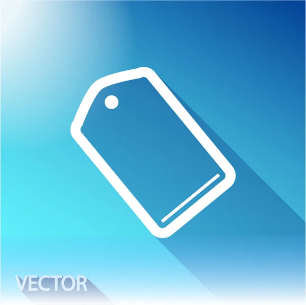 Empty tag icon on sky background — Stock Vector