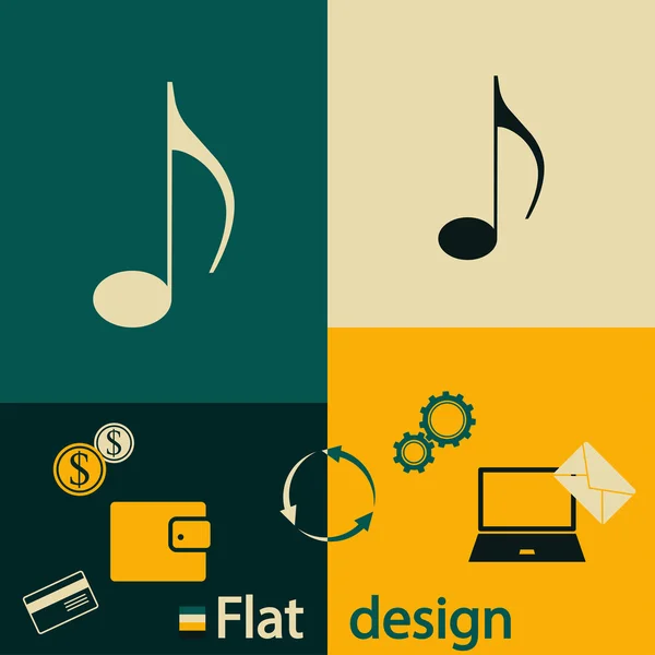Hudební ikony designu — Stockový vektor
