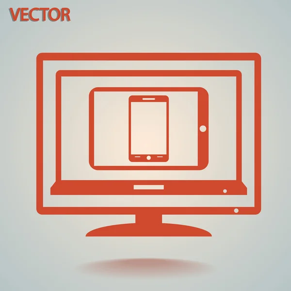 Conjunto de dispositivos eletrônicos ícone — Vetor de Stock