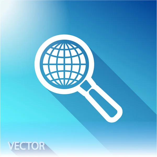 Earth with magnifying glass search icon — Stock Vector