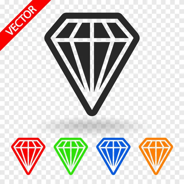 Diamond  icons set — Stock Vector