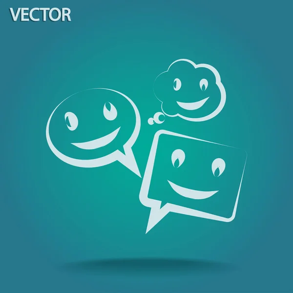 Sonrisa hablando icono de la burbuja — Vector de stock