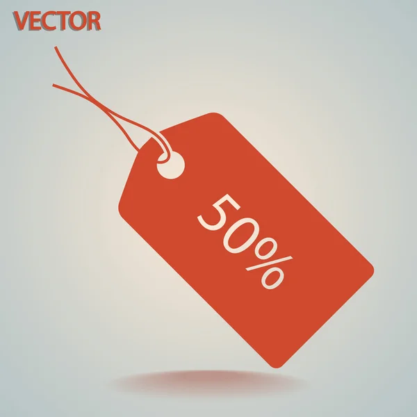 50 procent korting labelpictogram — Stockvector