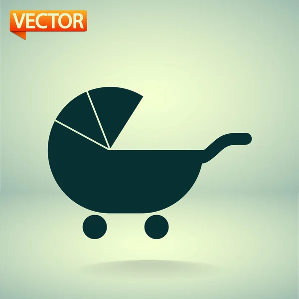 Baby Carriage Silhouette icon — Stock Vector