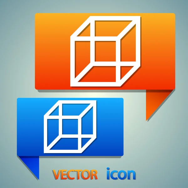 3d cubo logo icona di design — Vettoriale Stock