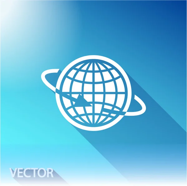 Globus-Ikone flaches Design — Stockvektor