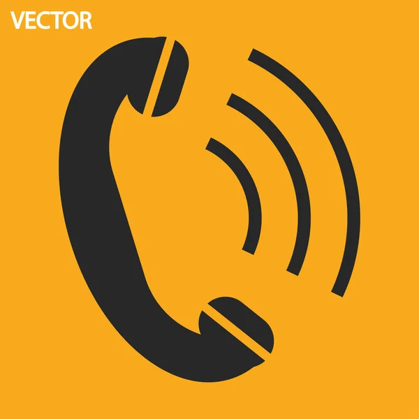 Telefoon, platte pictogram — Stockvector