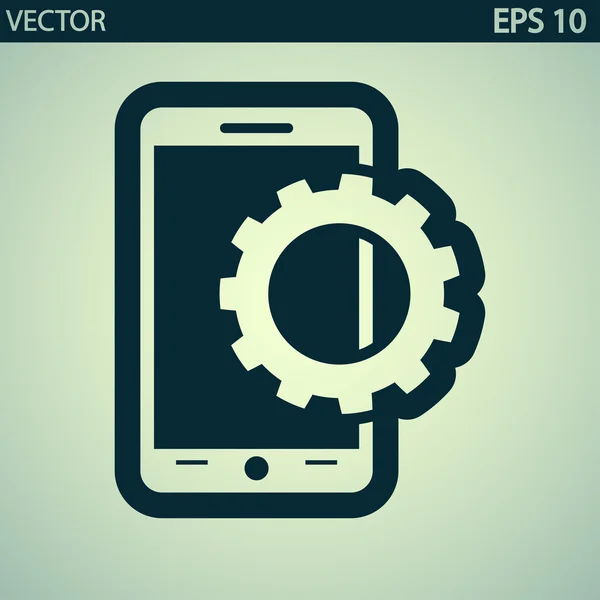 Configuración de parámetros, icono del smartphone móvil — Archivo Imágenes Vectoriales