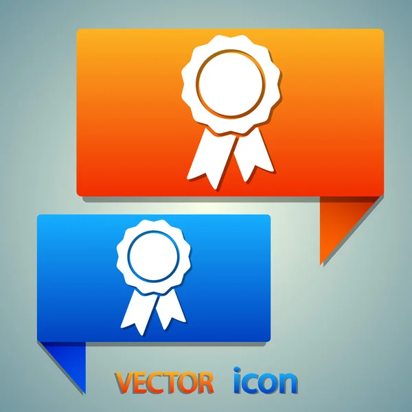 Badge with ribbons icon — Stock Vector