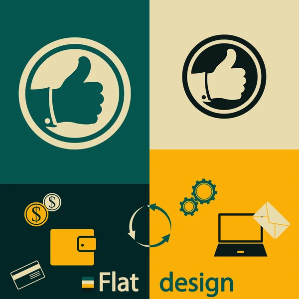 Como un icono. Estilo de diseño plano — Vector de stock