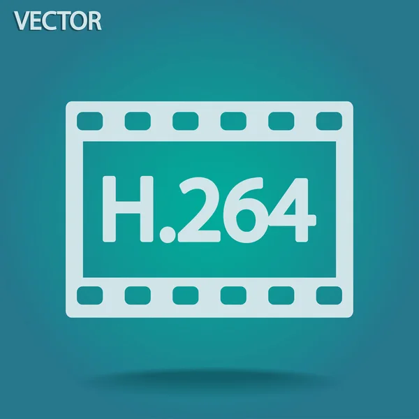 H.264 icono de vídeo — Vector de stock
