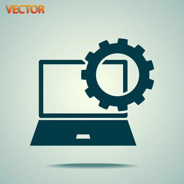 Setting parameters, laptop icon — Stock Vector