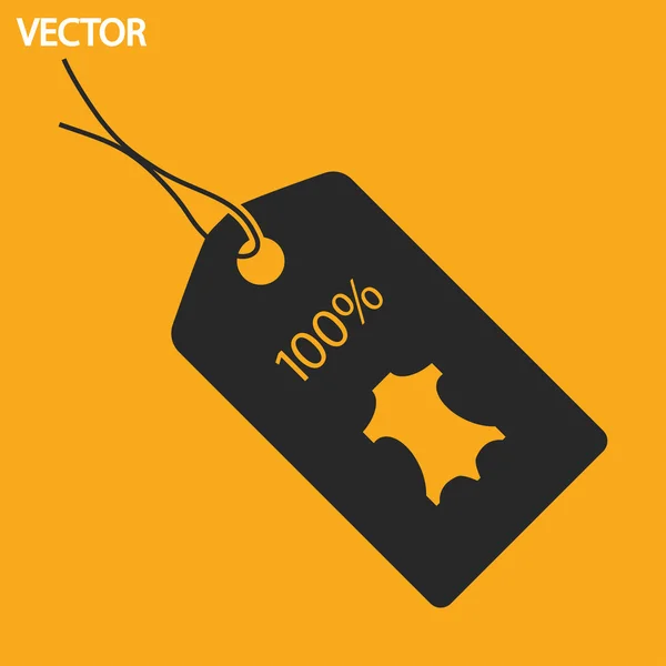 100 por ciento icono de etiqueta de cuero — Vector de stock