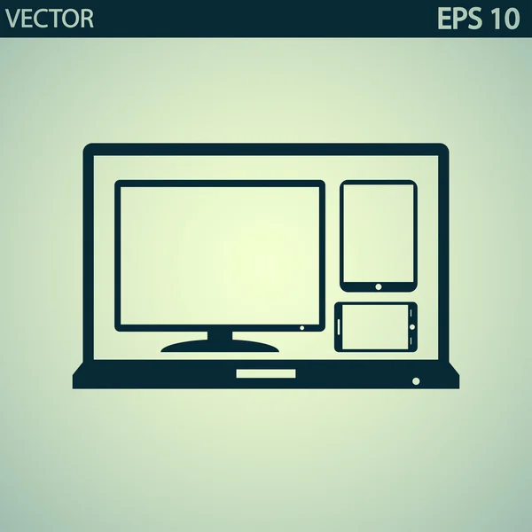 Set von elektronischen Geräten Symbol — Stockvektor