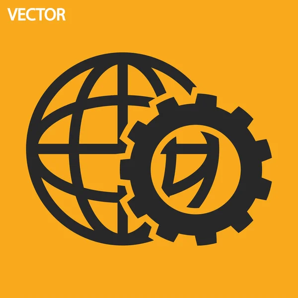 Parameter einstellen, Globus-Symbol. — Stockvektor