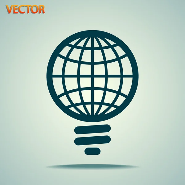 Global gloeilamp pictogram — Stockvector