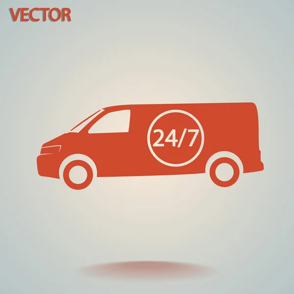 Consegna veloce 0-24 con Van — Vettoriale Stock