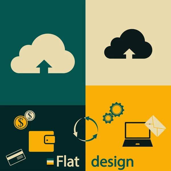 Icône de téléchargement Cloud — Image vectorielle