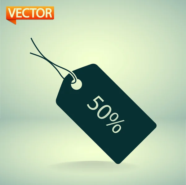 50 por ciento icono de etiqueta — Vector de stock