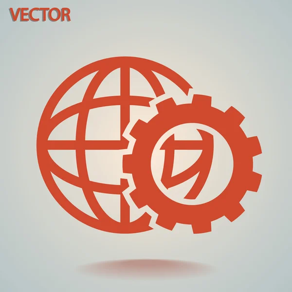 Impostazione parametri, globo Icona — Vettoriale Stock