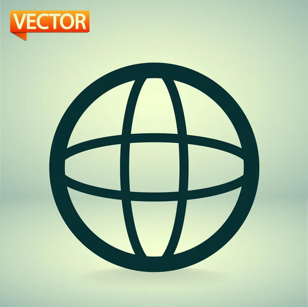 Icono del globo. Estilo de diseño plano — Vector de stock