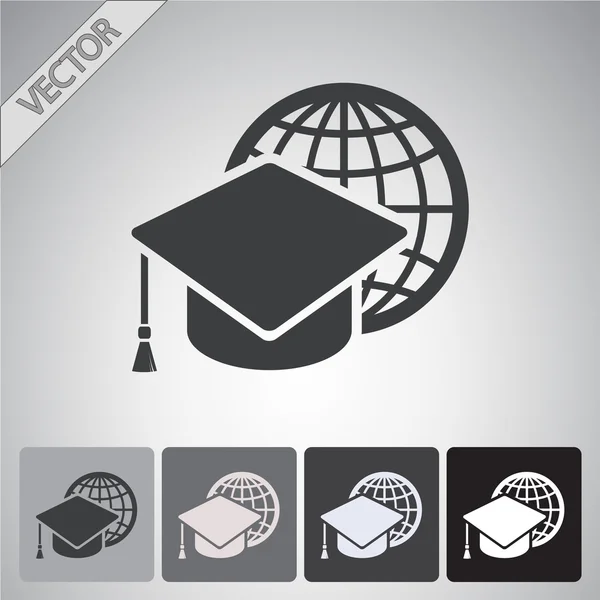 Graduatie cap pictogram — Stockvector