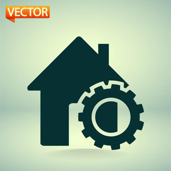 Menata parameter, ikon rumah - Stok Vektor
