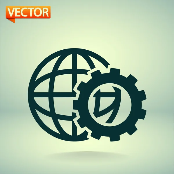 Setting parameters, globe Icon — Stock Vector