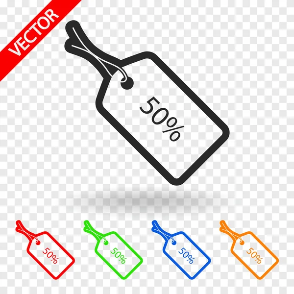 50 por ciento icono de etiqueta — Vector de stock