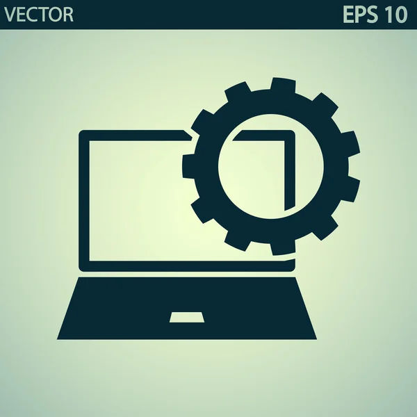 Configuração de parâmetros, ícone do laptop — Vetor de Stock