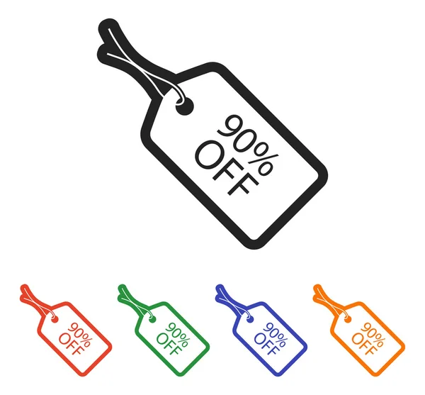 90 pour cent OFF tag icône — Image vectorielle