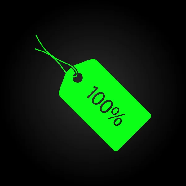 100 percent's tag icon — Stock Vector