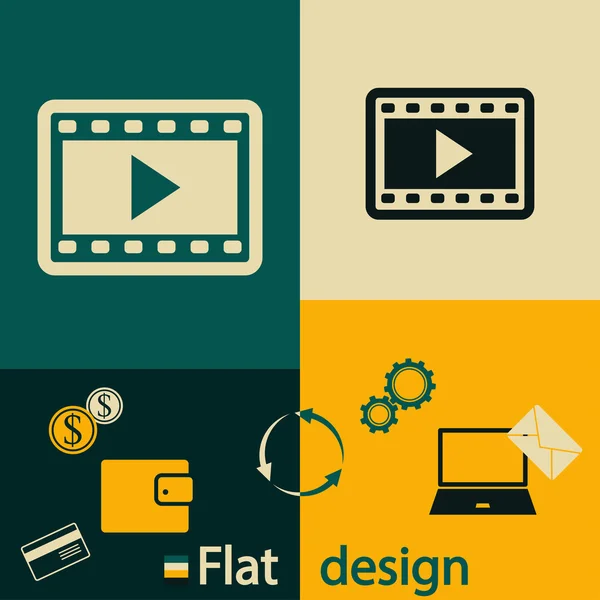 Diseño de iconos de vídeo — Archivo Imágenes Vectoriales