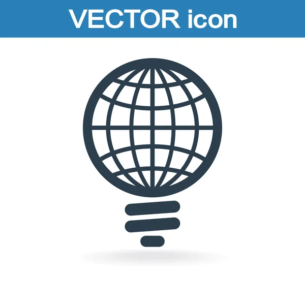 Icono de bombilla global — Vector de stock