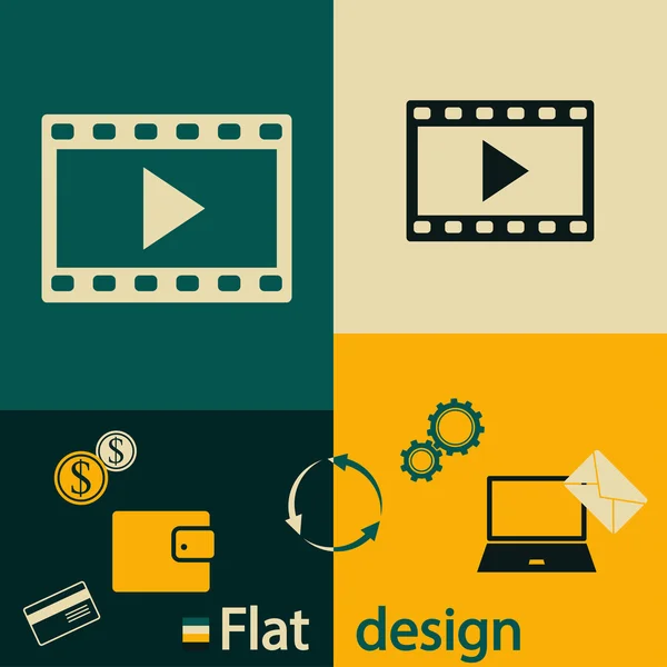 Diseño de iconos de vídeo — Archivo Imágenes Vectoriales