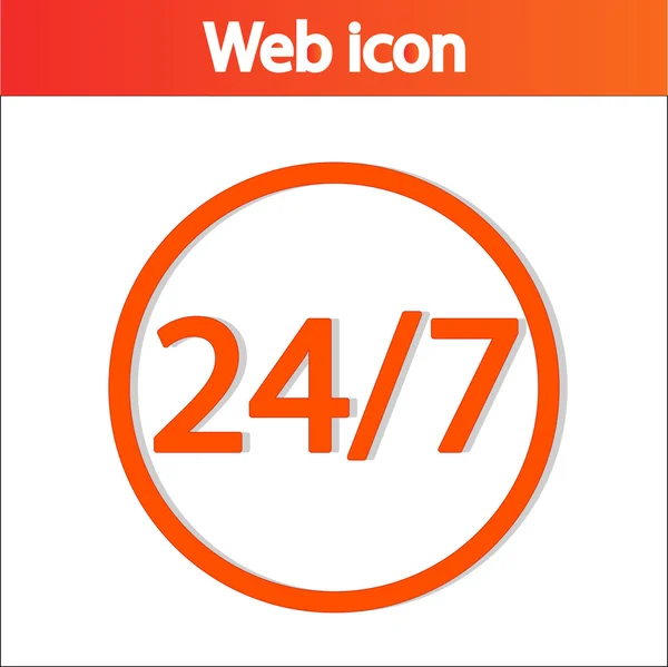 24 ชั่วโมงต่อวัน และ 7 วันต่อสัปดาห์ . — ภาพเวกเตอร์สต็อก