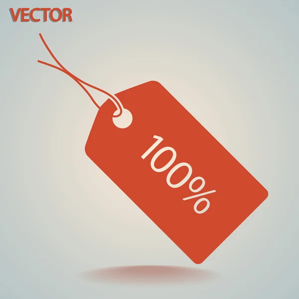 100 percent's tag icon — Stock Vector