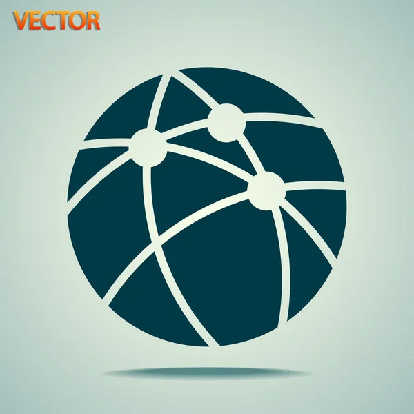 Icono de tecnología global o red social — Vector de stock