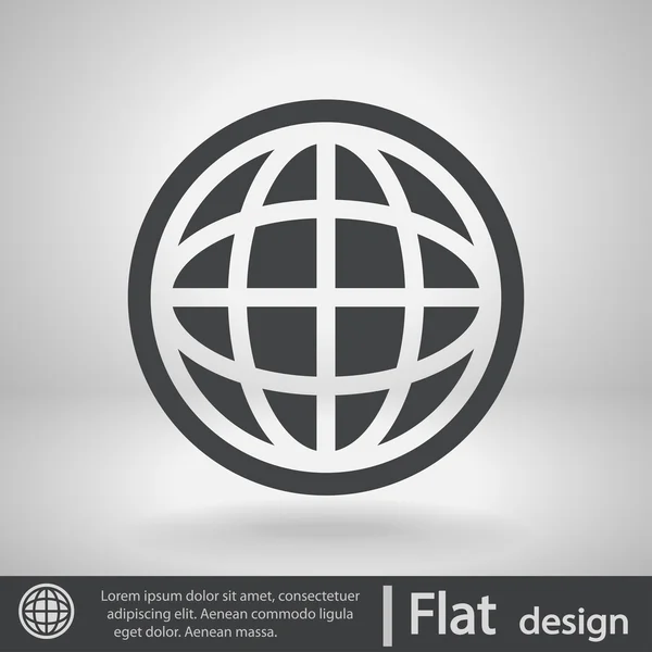 Ícone do globo. Estilo de design plano — Vetor de Stock