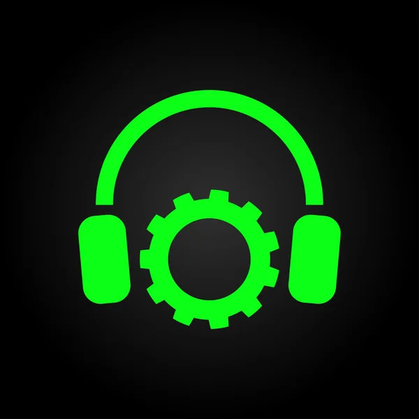 Configuración de parámetros y musical, icono de auriculares — Vector de stock